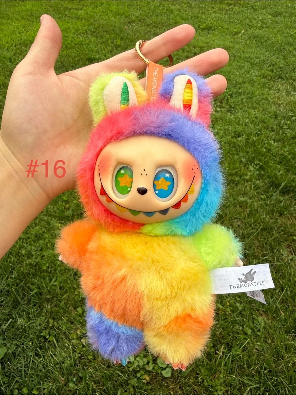 Colorful Rainbow Labubu Toy Plush Monster Keychain-Kids Toy Stuffed Animal Charm